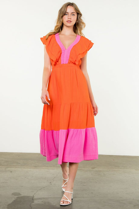 Flutter Sleeve Maxi Dress