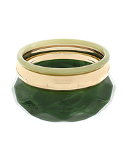 Load image into Gallery viewer, 3 Row Marble&amp; Metal Bangel Bracelet