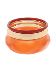 Load image into Gallery viewer, 3 Row Marble&amp; Metal Bangel Bracelet