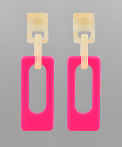 Rectangle Linked Acetate Earrings