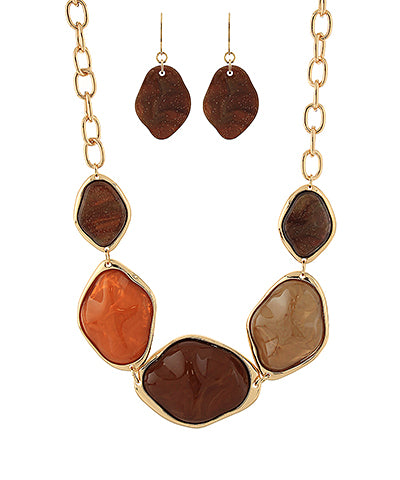 Acrylic Geometric Necklace Set