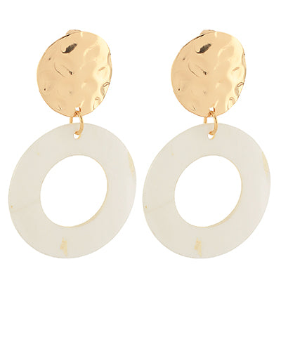 Open Round& Disk Clip On Earrings