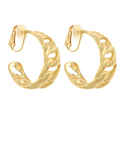Graduated Chain Clip On Hoops