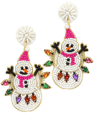 Christmas Lights& Snowman Earrings