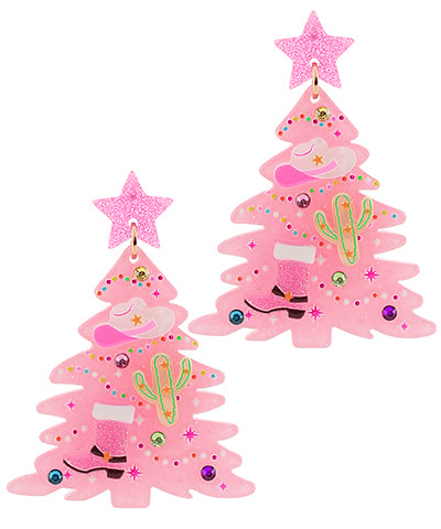 Christmas Tree Western Drop Earrings