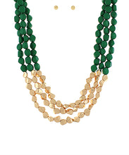 Load image into Gallery viewer, Angled Acrylic&amp; Metal Ball Necklace Set