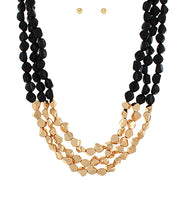 Load image into Gallery viewer, Angled Acrylic&amp; Metal Ball Necklace Set