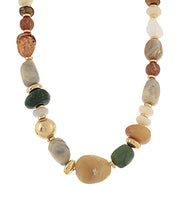 Load image into Gallery viewer, Marble Stone Accent Multi Shaped Necklace