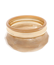 Load image into Gallery viewer, 3 Row Marble&amp; Metal Bangel Bracelet