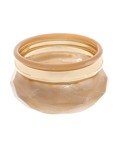 3 Row Marble& Metal Bangel Bracelet