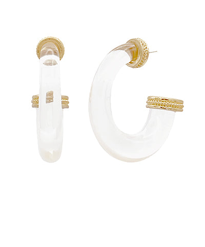 40mm Edge Metal Accent Clear Hoops