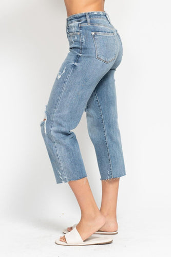 High Waisted Crop Wide Leg Jeans