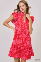 Load image into Gallery viewer, Ruffle Sleeve Floral Mini Dress