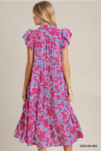 Two Toned Collared Midi Dress
