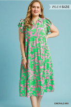 Load image into Gallery viewer, Two Toned Collared Midi Plus Dress