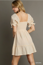 Load image into Gallery viewer, Smocked Dress With Lace Sleeve