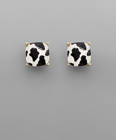 Printed Pattern Square Earrings