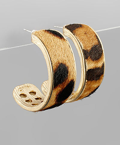 Animal Print Hoops