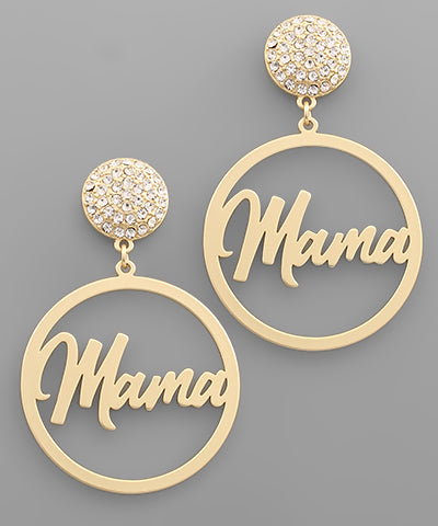 MAMA Circle Dangle Earrings