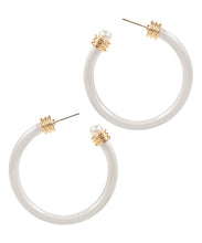 Load image into Gallery viewer, Color Coated Metal&amp; Edge Pearl Hoops