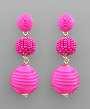 Load image into Gallery viewer, Thread&amp; Bead Ball Earrings