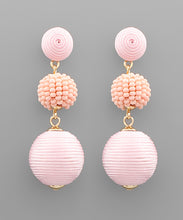 Load image into Gallery viewer, Thread&amp; Bead Ball Earrings