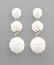 Load image into Gallery viewer, Thread&amp; Bead Ball Earrings