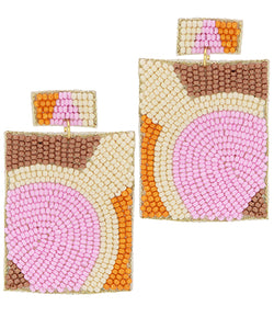 Beaded 2 Rectangle Link Earrings