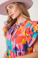 Load image into Gallery viewer, Floral Ruffle Sleeve Multi Dress