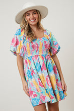 Load image into Gallery viewer, Multi-Colored Smocked Top Dress