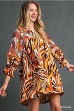 Load image into Gallery viewer, Brown Mix Print Dress