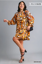 Load image into Gallery viewer, Brown Mix Print Dress