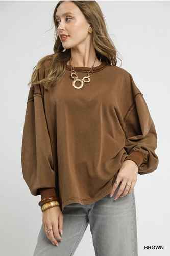Mineral Washed Oversized Top