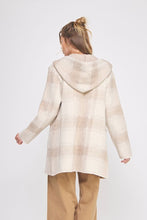 Load image into Gallery viewer, Plaid Sweater Hoodie Cardigan