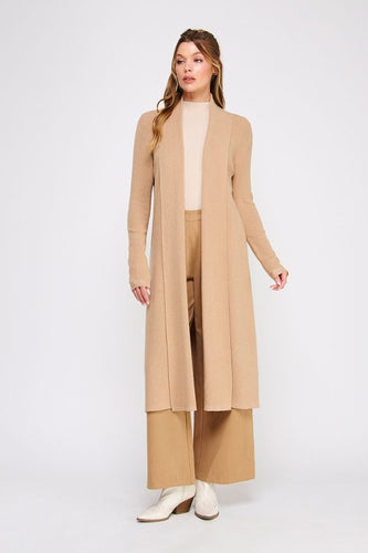 Soft Waffle Long Cardigan