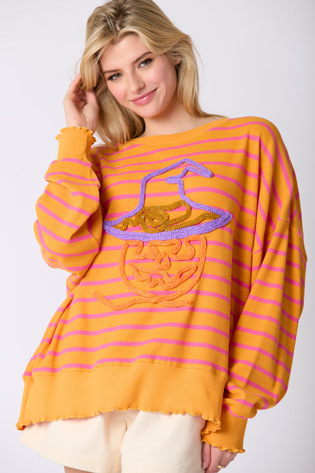 Stripe Pumpkin Sweatshirt