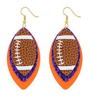 Load image into Gallery viewer, Glitter Football Earrings