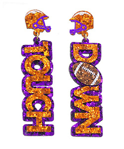 "Touchdown" Letter Earrings