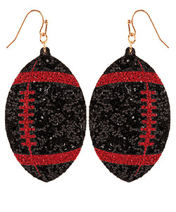 Glitter Football Earrings