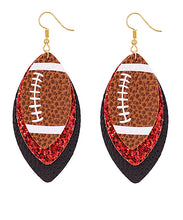 Load image into Gallery viewer, Glitter Football Earrings