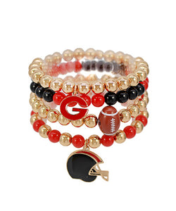 "Gameday" Football Charm Bracelet Set