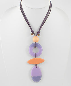 3 Shape Lavender Pendent  Necklace