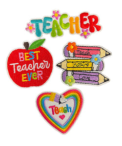 Teacher 4pc. Iron-on Patch Set