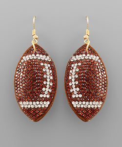 Football Crystal Earrings