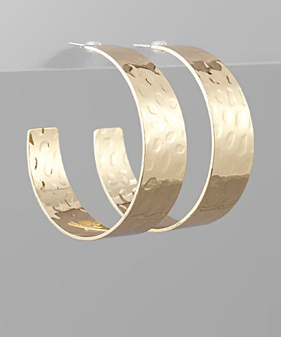 Hammered Gold Hoops