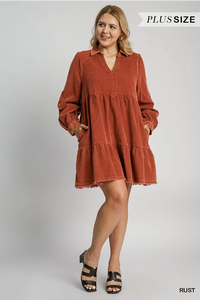 Plus Size Corduroy Dress