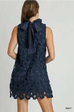 Load image into Gallery viewer, Navy Sleeveless Lace Dress