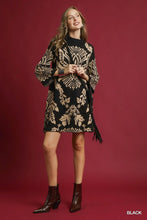 Load image into Gallery viewer, Two Tone Abstract Print Sweater Dress
