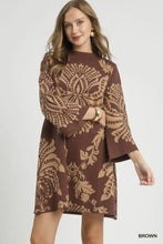 Load image into Gallery viewer, Two Tone Abstract Print Sweater Dress