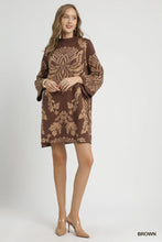 Load image into Gallery viewer, Two Tone Abstract Print Sweater Dress